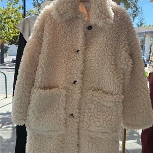 Topshop Cream Teddy Jacket